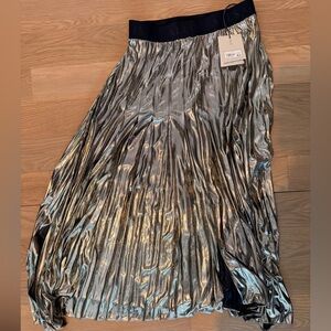 All Saints Shimmering Silver A-Line Skirt